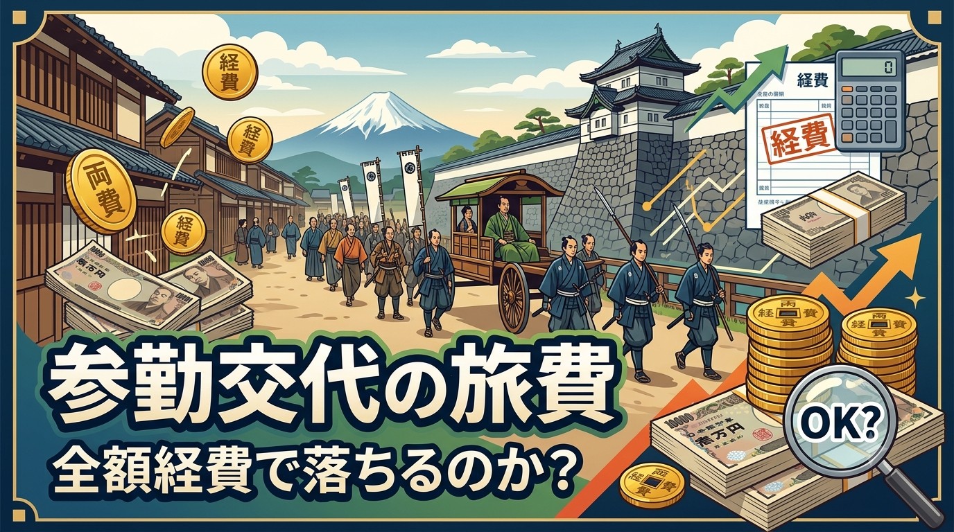 参勤交代、大名行列が江戸と領地を往復するイメージ